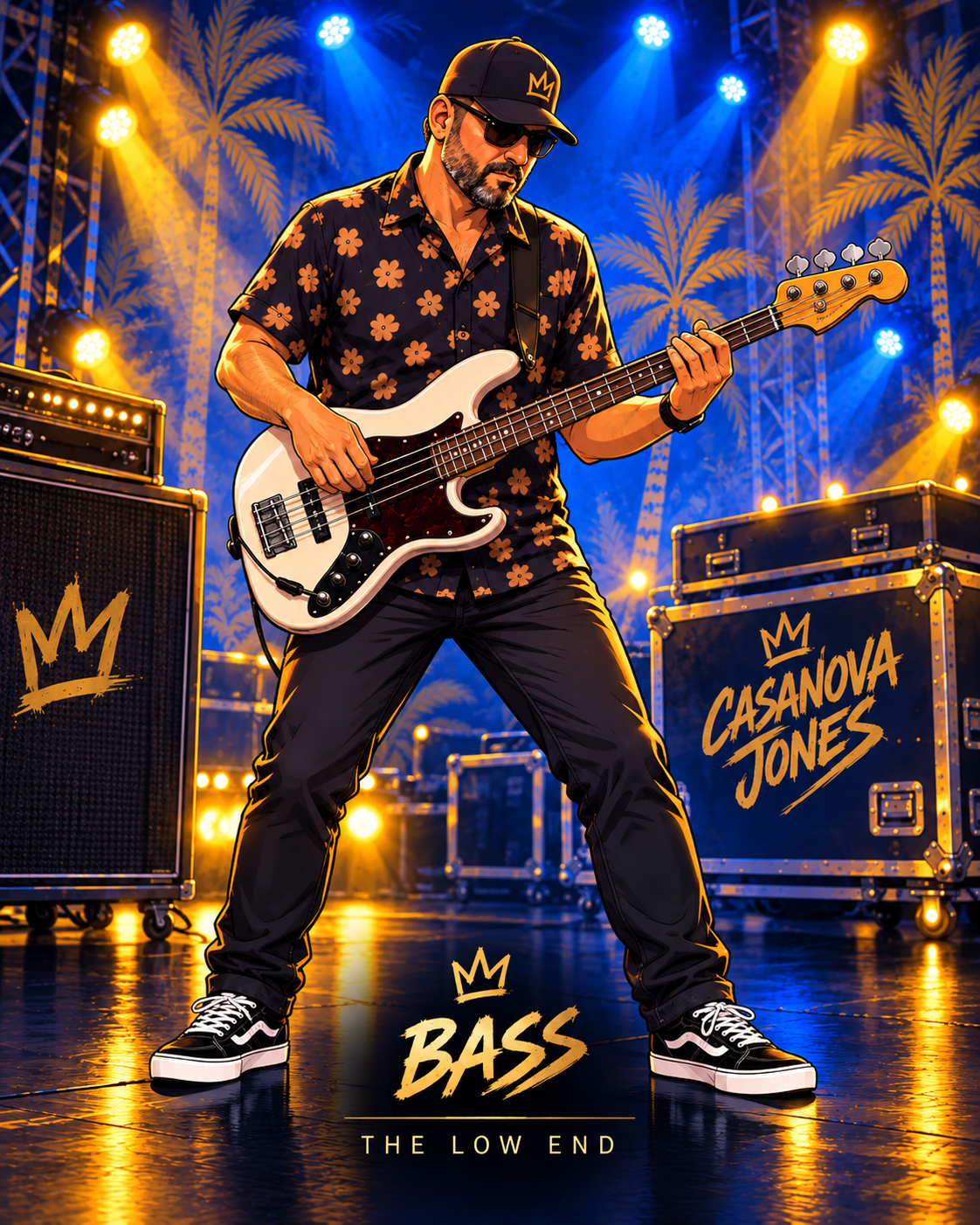 Bass Player, Bass, illustrated with Electric bass